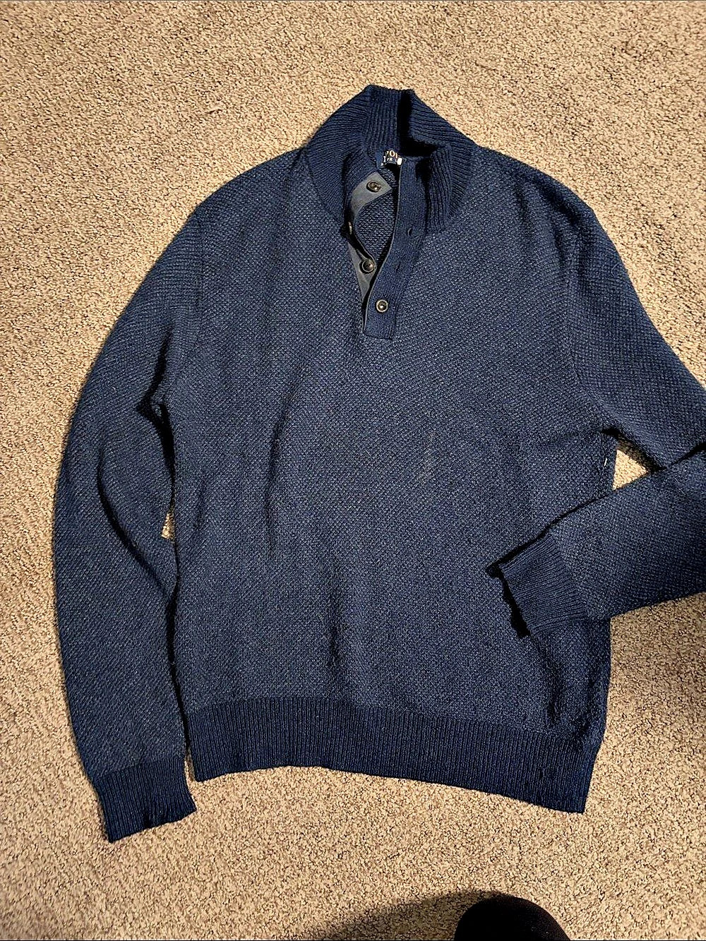 Polo Ralph Lauren Cotton Mock Neck Button Placket Sweater